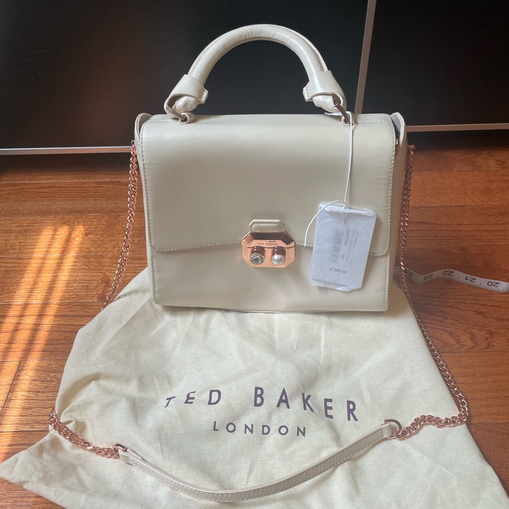 Ted Baker shoulder/ crossbody bag in neutral dusty rose/rose gold/ pearl